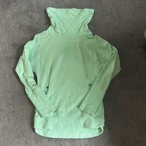 Lululemon Womens Run Rest Day Pullover Mint Green Cowl Neck French Terry - Sz 6